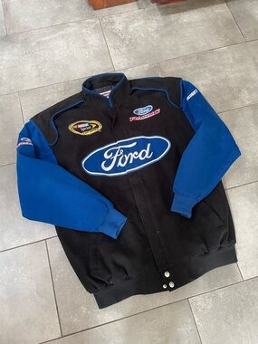 Ford Black and Blue Racing Bomber Jacket